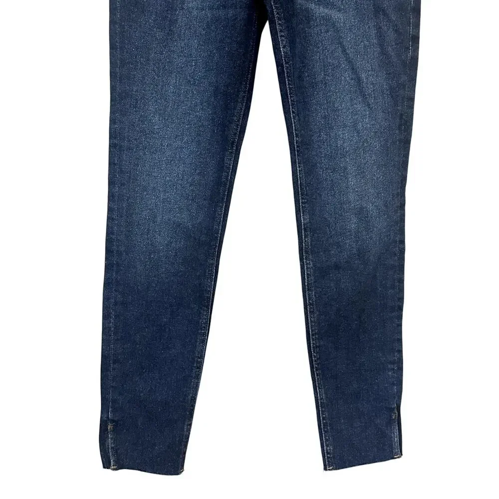 Kensie Jeans High-Rise Skinny Trendy Raw Hem Solid Denim Blue Women's 6/28 NWT